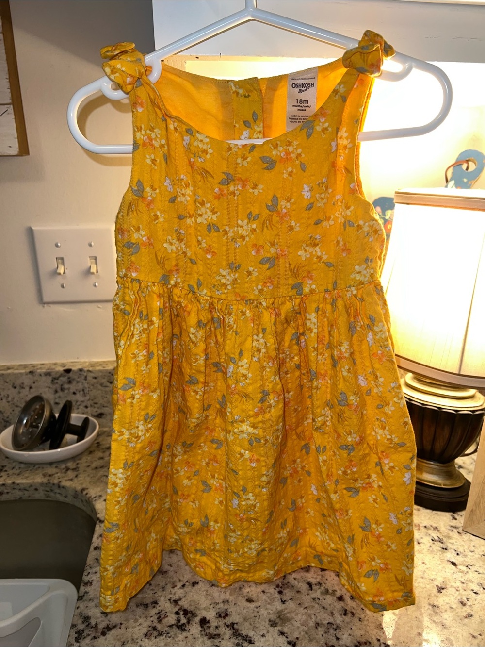 OshKosh B'gosh Yellow Floral Tie-Strap Sundress